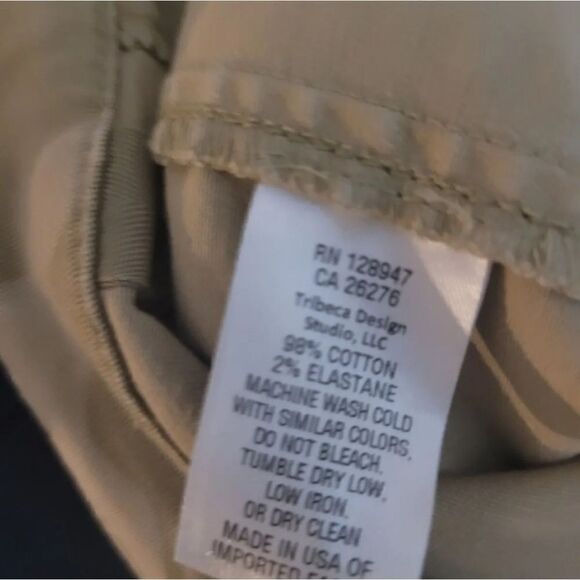 NILI Lotan Jenna Pants Sz2 Brown Camo Trousers Cotton khaki Stretch NWOT Raw Hem - Picture 2 of 9